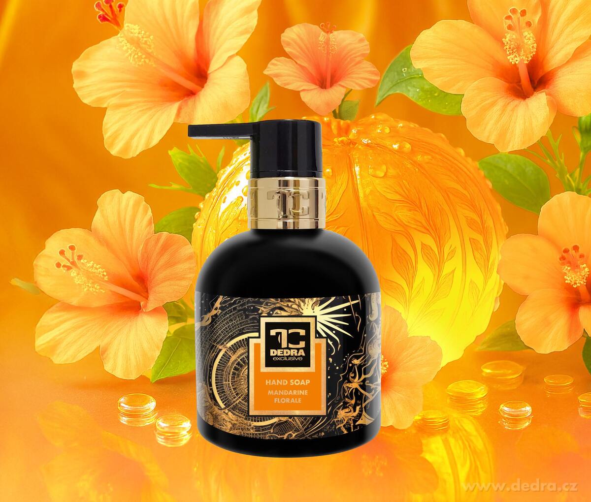 MANDARINE FLORALE | exkluzivn├ş ┼íetrn├ę tekut├ę m├Żdlo s glycerinem & Aloe vera | 320 ml - obr├ízek 2 | Myt├ş a p├ę─Źe o t─Ťlo | Grand M├│da