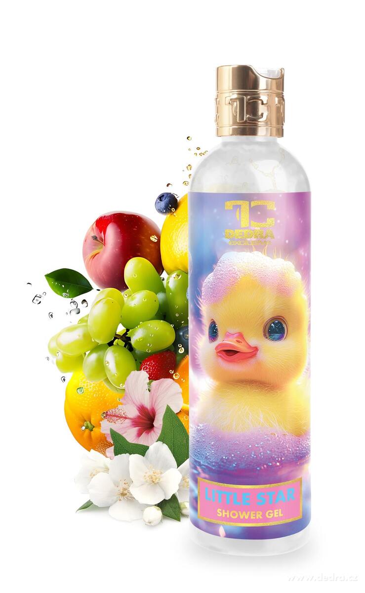 LITTLE STAR, dětský ultra jemný sprchový gel na tělo i vlásky, hypoalergenní, bez parabenů, 320 ml
