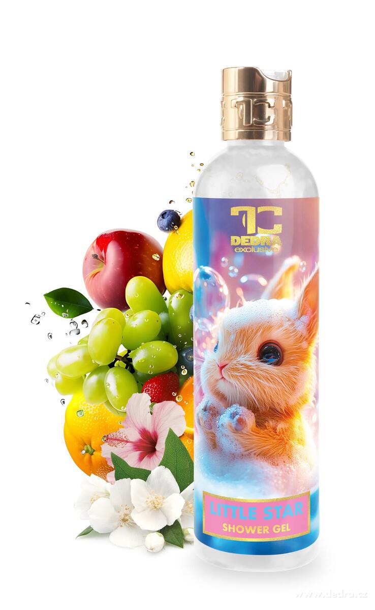 LITTLE STAR, dětský ultra jemný sprchový gel na tělo i vlásky, hypoalergenní, bez parabenů, 320 ml
