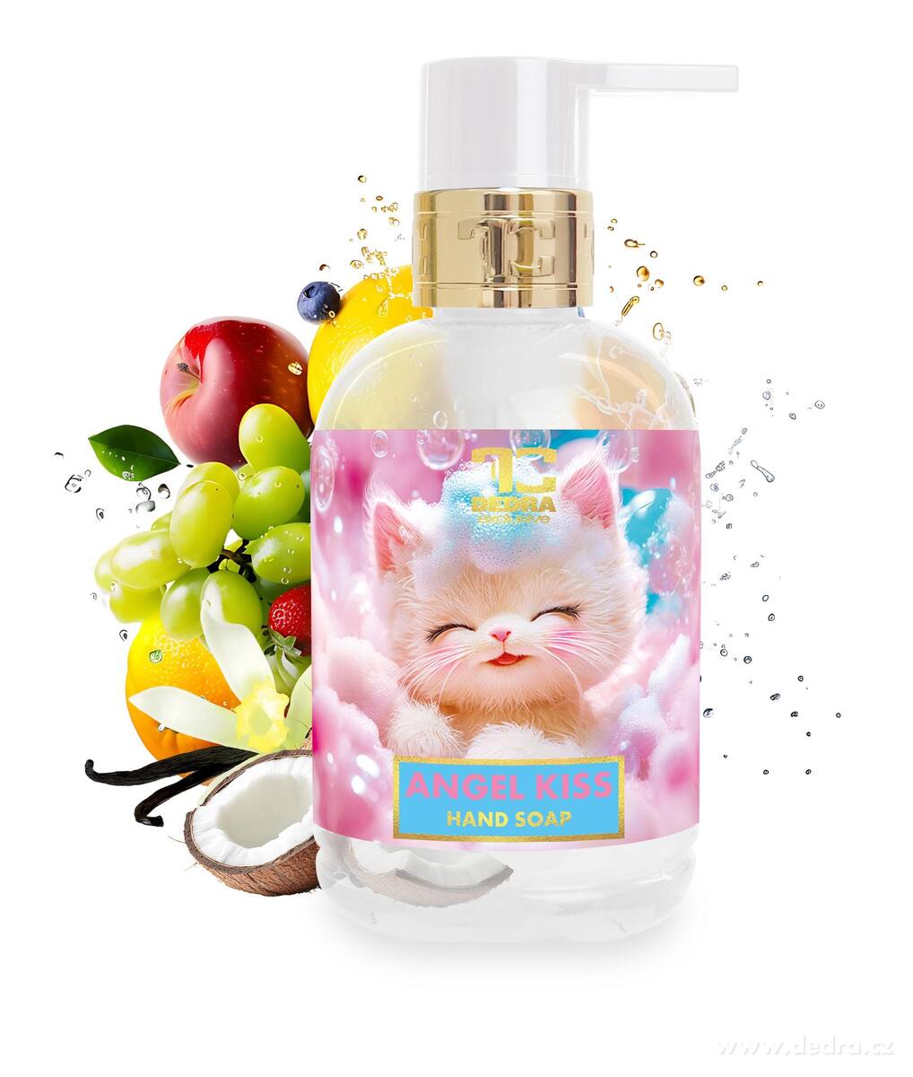 ANGEL KISS | d─Ťtsk├ę ┼íetrn├ę m├Żdlo na t─Ťlo a ruce | hypoalergenn├ş, bez paraben┼» | 320 ml - hlavn├ş obr├ízek | Myt├ş a p├ę─Źe o t─Ťlo | Grand M├│da