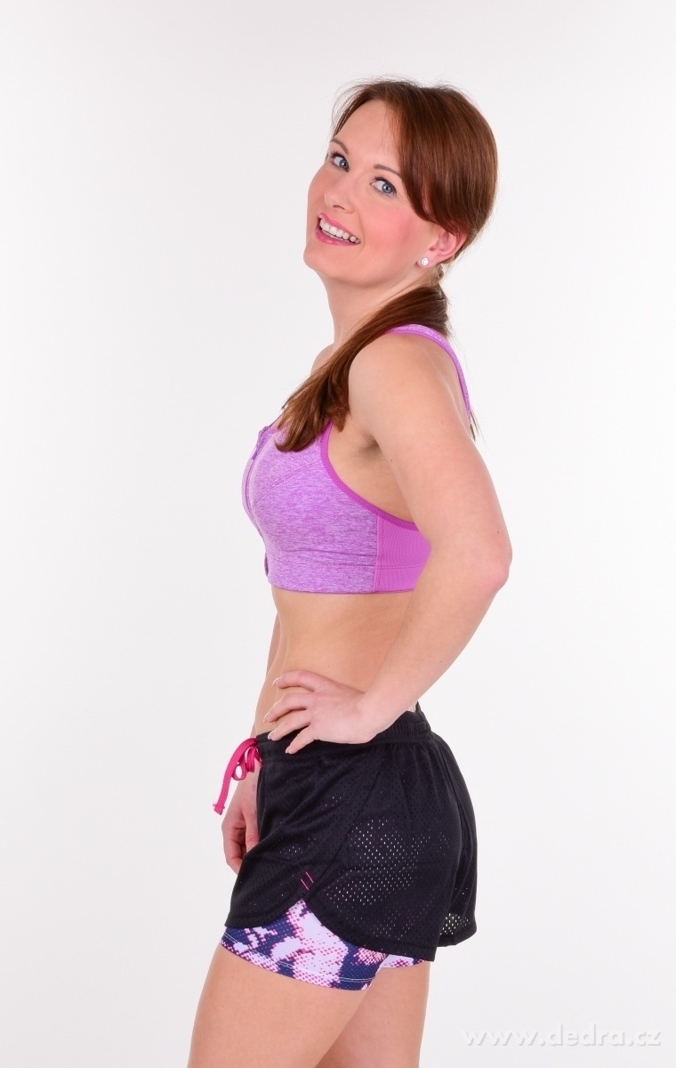 DÁMSKÉ KRAŤASY, černo fialově mramorové – náhled 4 | Grand Móda