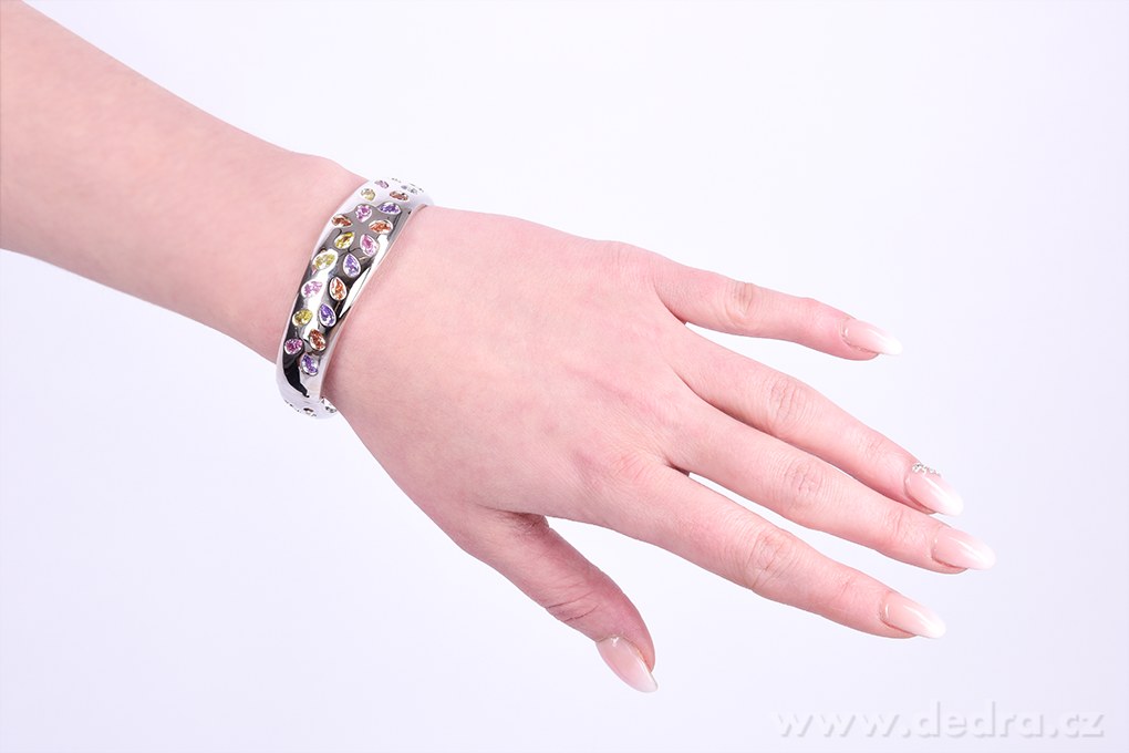 Pevný náramek, se zirkony – náhled 2 | Grand Móda