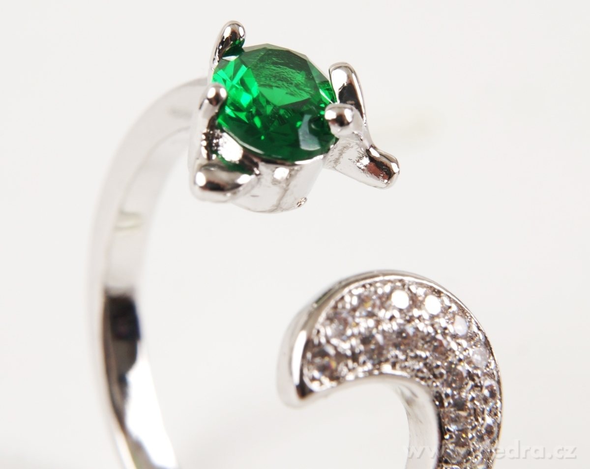 Prsten, se zirkony – náhled 3 | Grand Móda