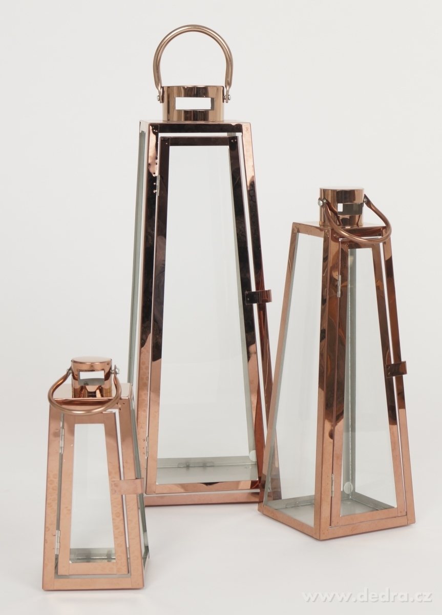 Nerezová lucerna, v měděné barvě – náhled 4 | Grand Móda