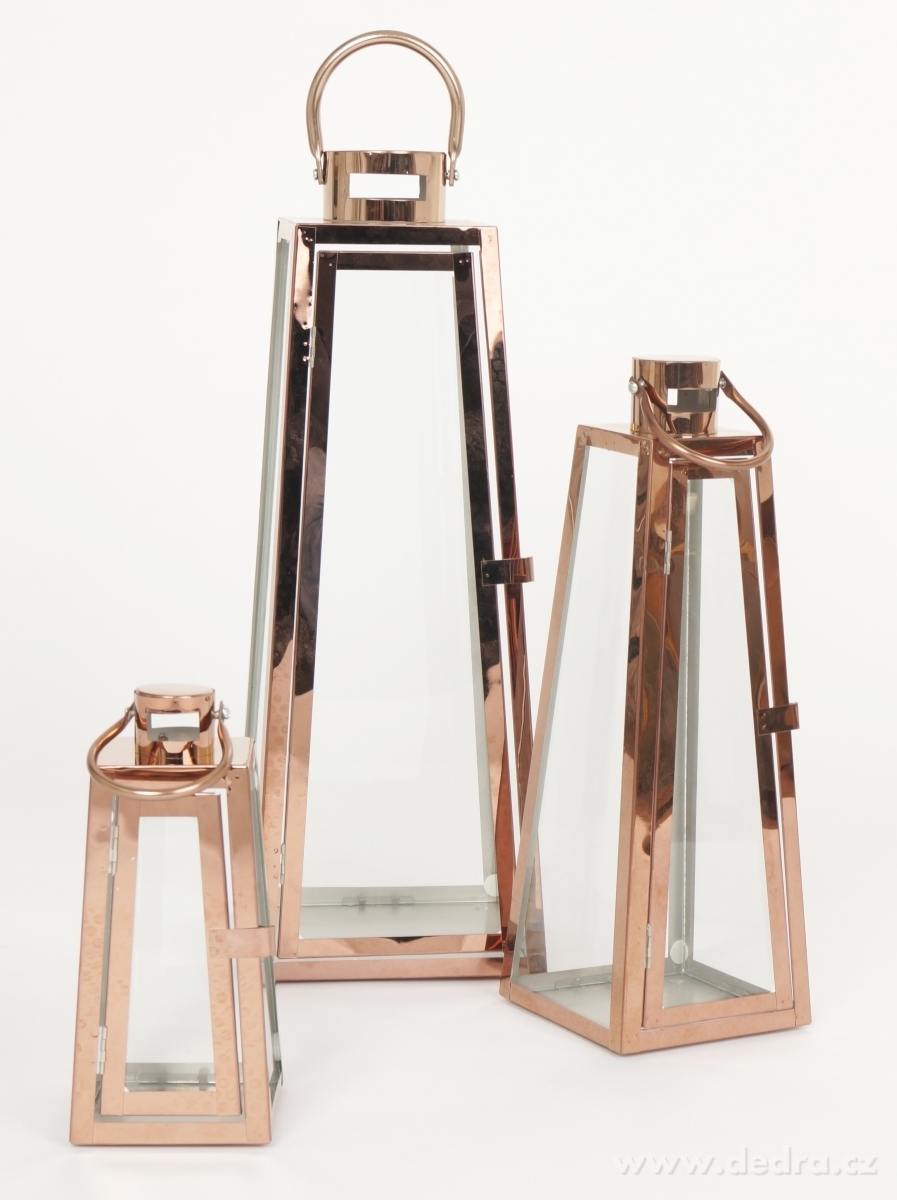 Nerezová lucerna, v měděné barvě – náhled 4 | Grand Móda