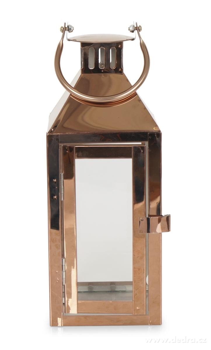Nerezová lucerna, v měděné barvě | Lucerny | Grand Móda