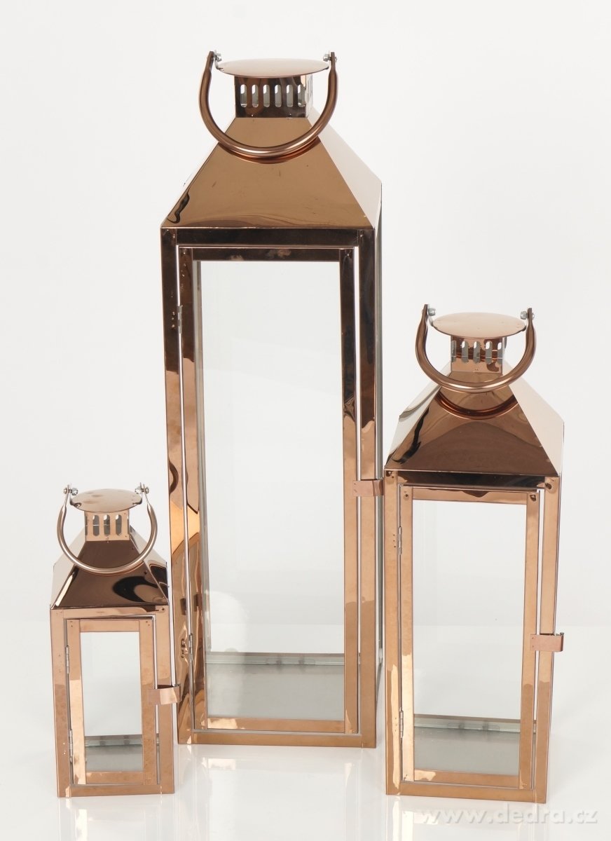 Nerezová lucerna, v měděné barvě – náhled 4 | Grand Móda