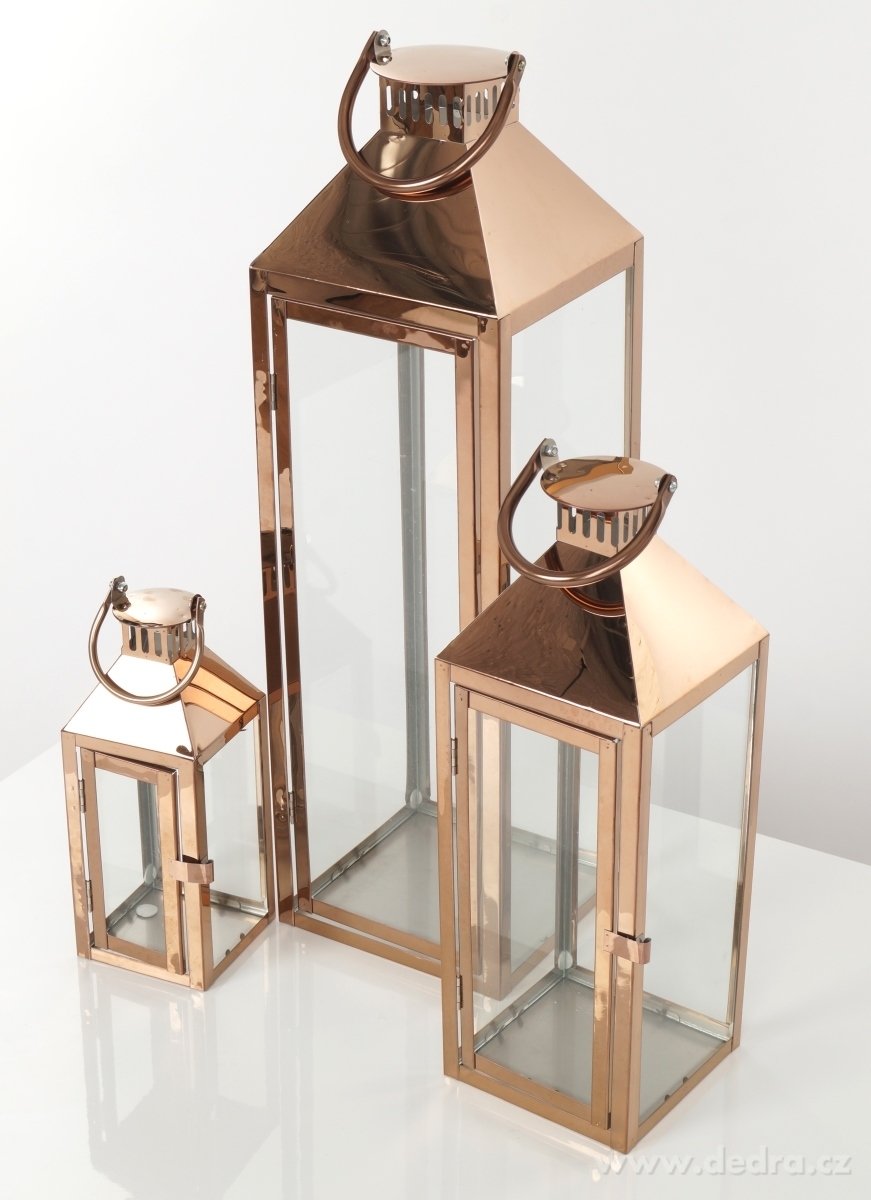 Nerezová lucerna, v měděné barvě – náhled 5 | Grand Móda