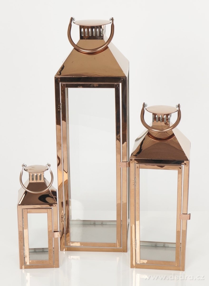 Nerezová lucerna, v měděné barvě – náhled 4 | Grand Móda