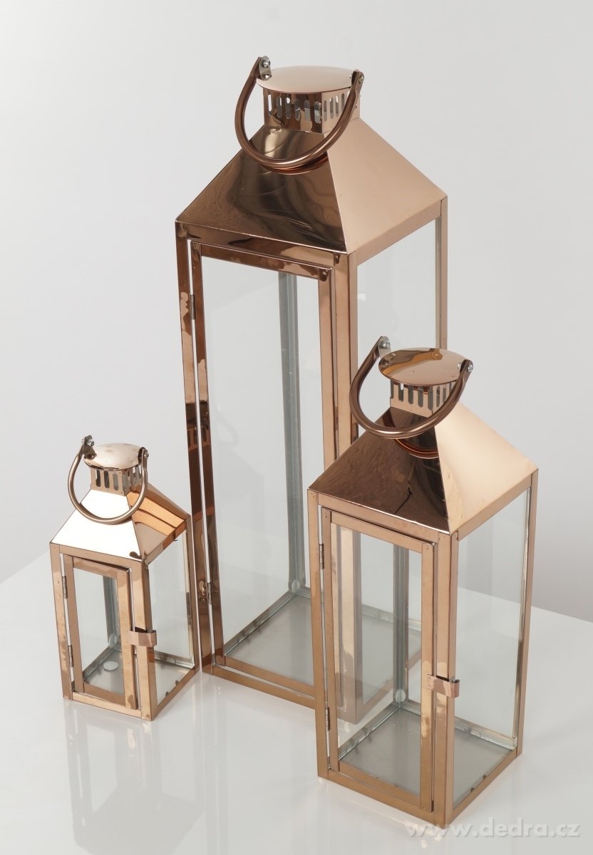 Nerezová lucerna, v měděné barvě – náhled 5 | Grand Móda