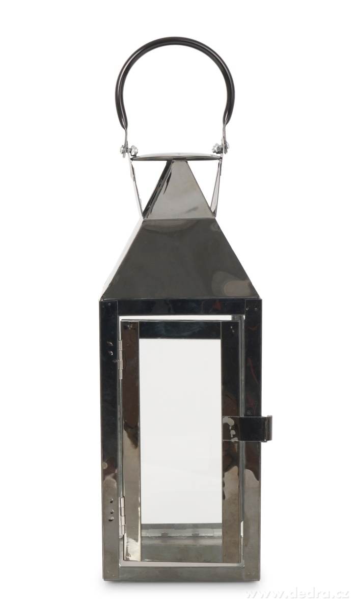 Nerezová lucerna, v lesklé černé barvě | Lucerny | Grand Móda