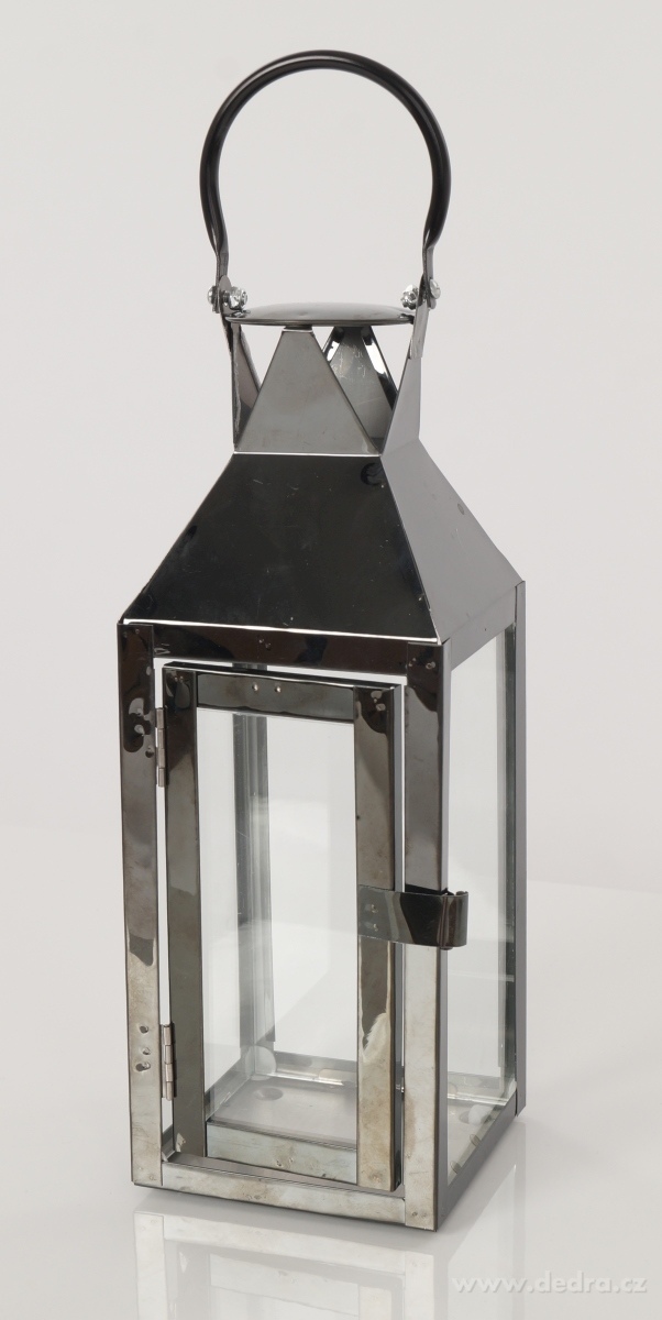 Nerezová lucerna, v lesklé černé barvě – náhled 2 | Grand Móda