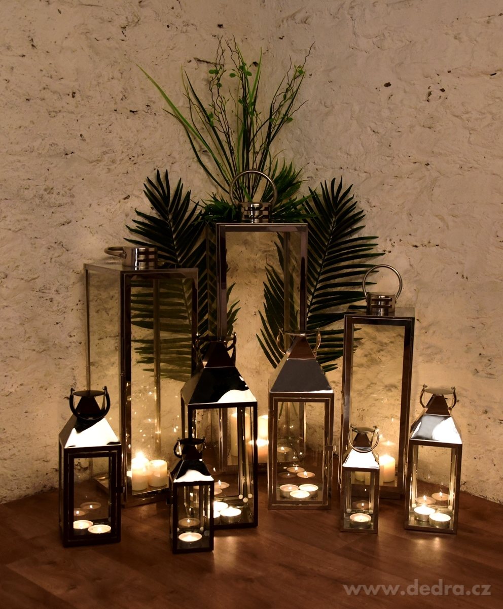 Nerezová lucerna, v lesklé černé barvě – náhled 5 | Grand Móda