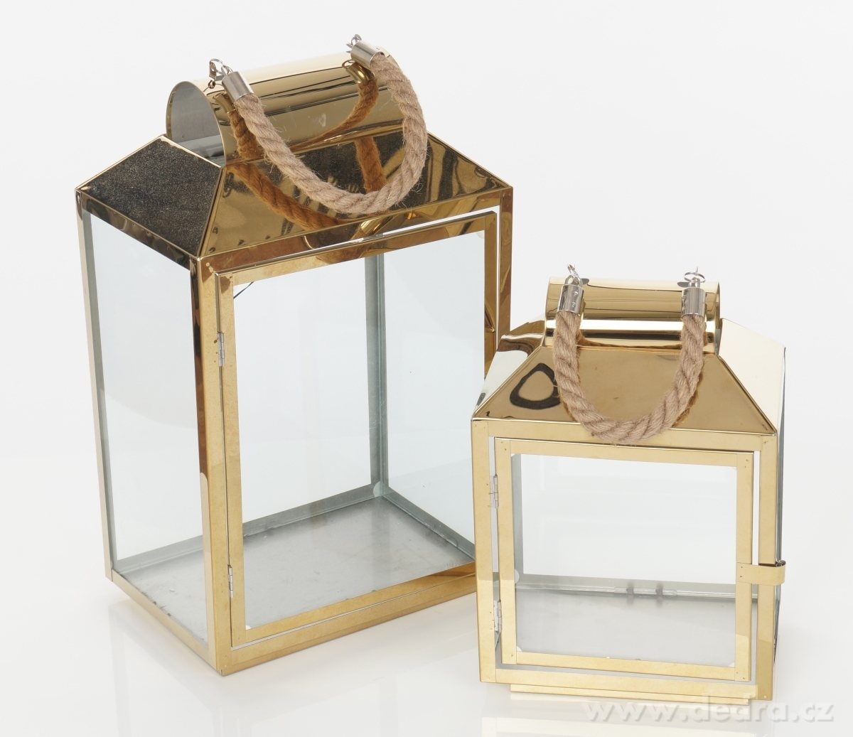 Nerezová lucerna 30 cm, ve zlaté barvě – náhled 4 | Grand Móda