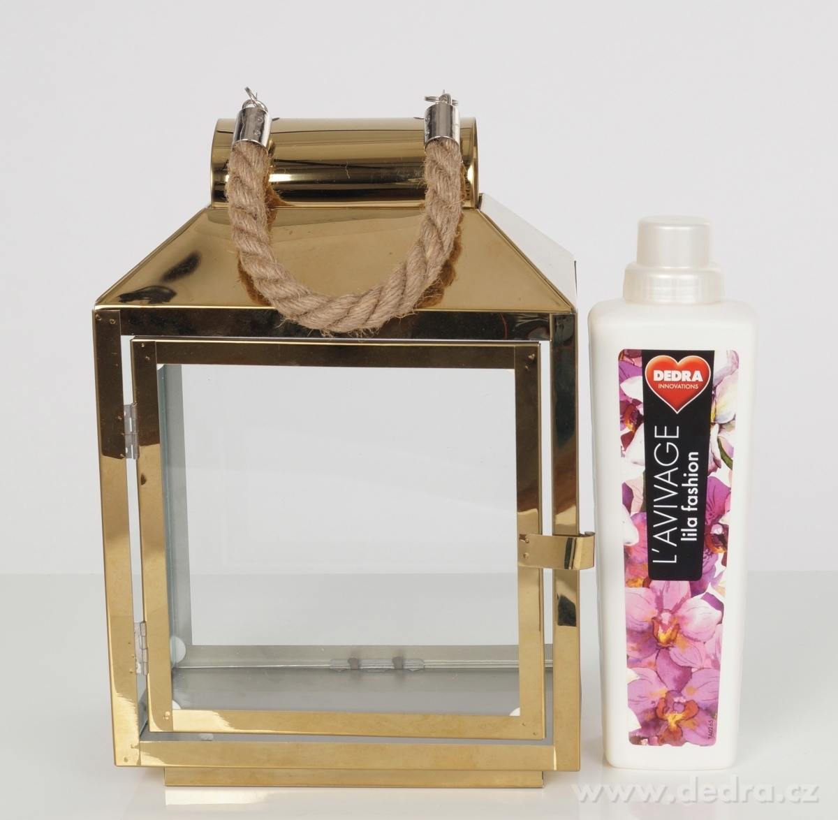 Nerezová lucerna 30 cm, ve zlaté barvě – náhled 5 | Grand Móda