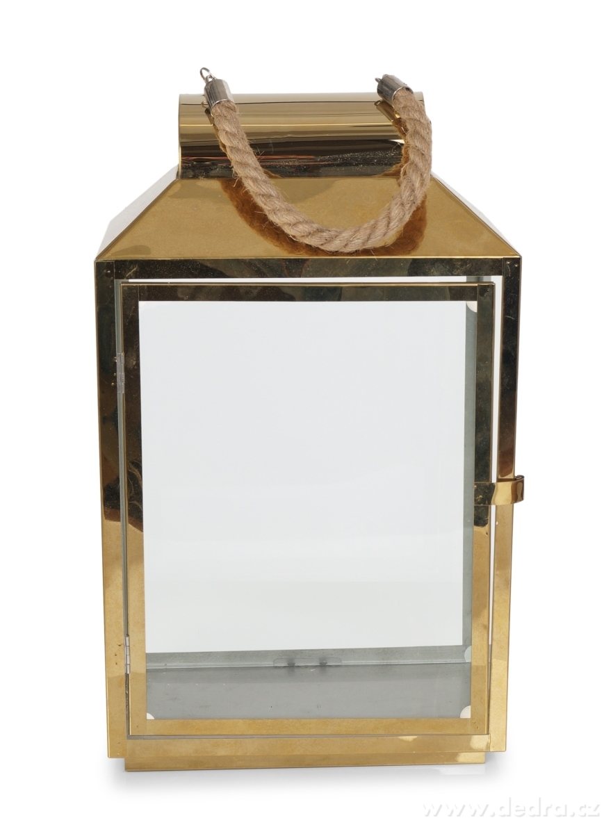 Nerezová lucerna, ve zlaté barvě – náhled 2 | Grand Móda