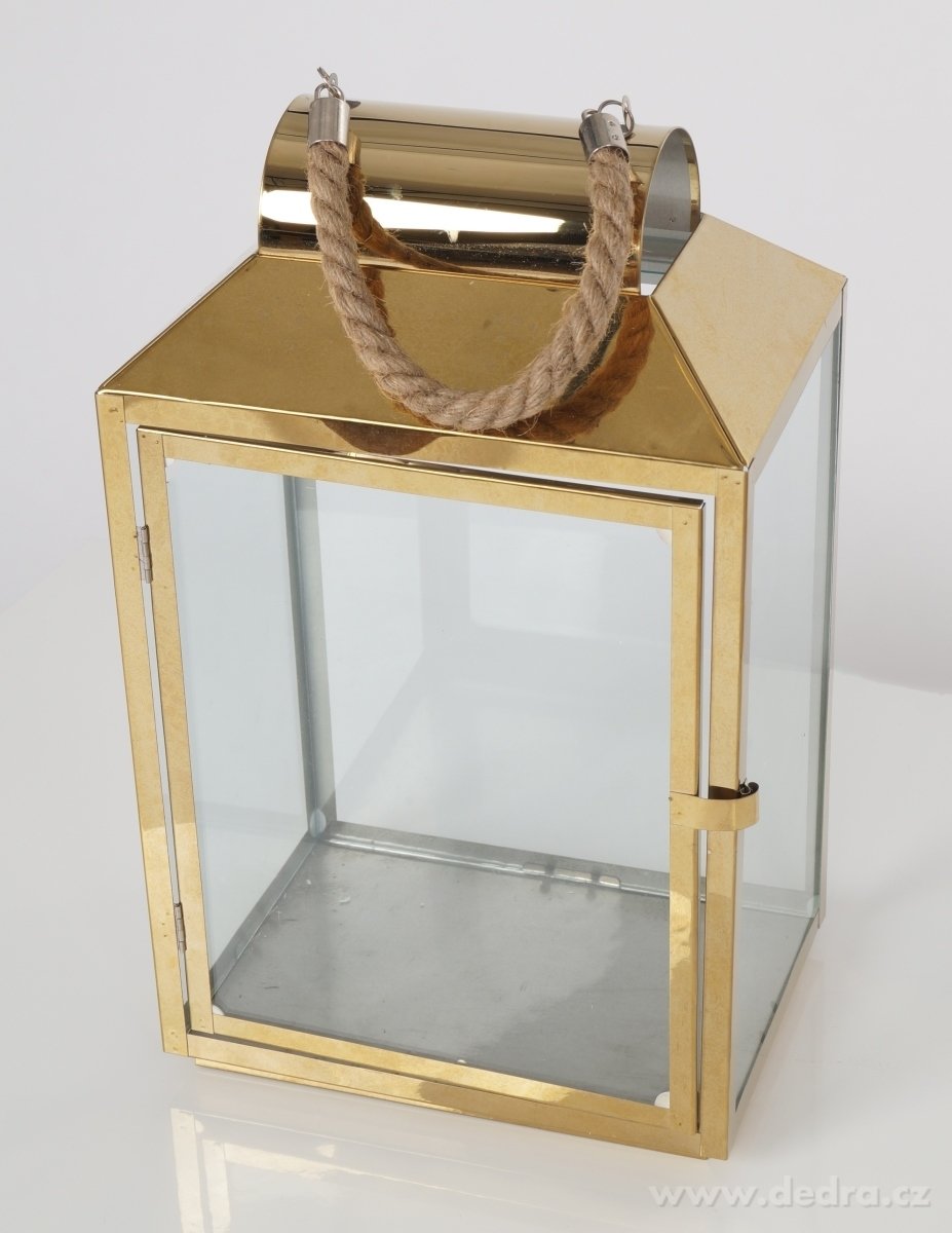 Nerezová lucerna, ve zlaté barvě – náhled 3 | Grand Móda