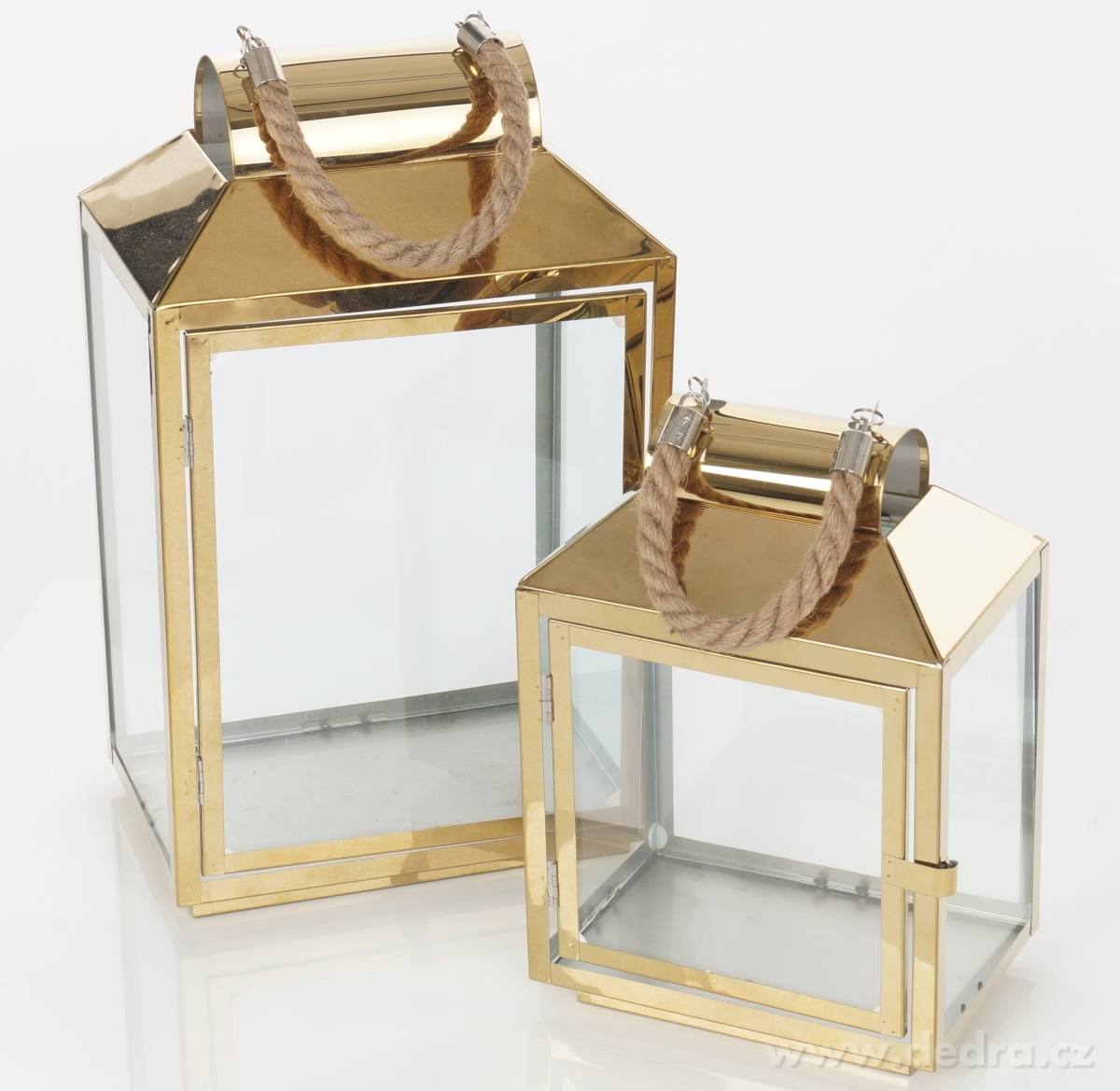 Nerezová lucerna, ve zlaté barvě – náhled 5 | Grand Móda