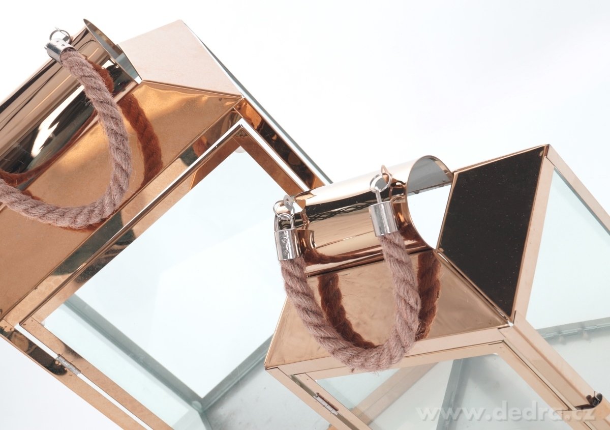 Nerezová lucerna, v měděné barvě – náhled 6 | Grand Móda