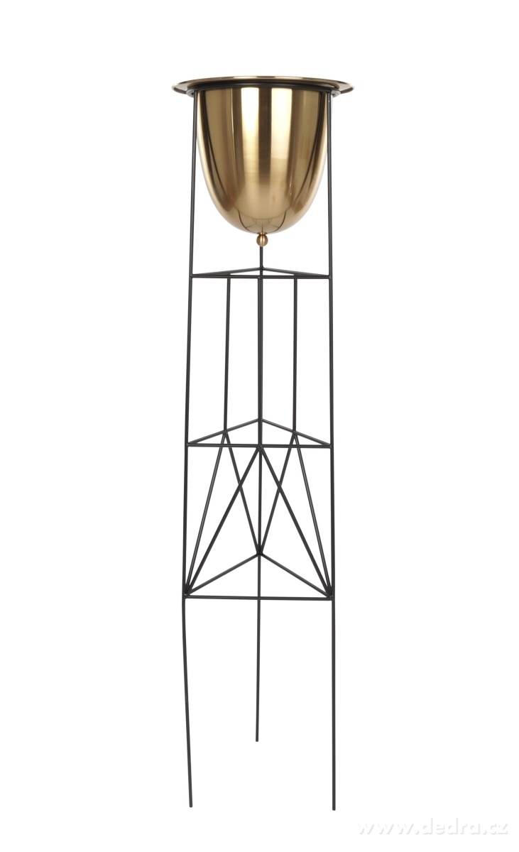 150 cm vysoký kovový stojan na květiny v měděné barvě | Obaly na kvďtináče | Grand Móda