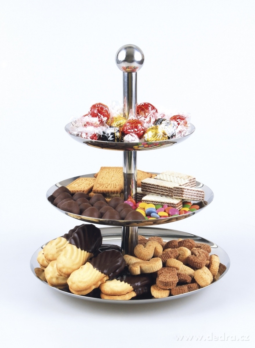 Servírovací nerezový etažér, třípatrový – náhled 3 | Grand Móda