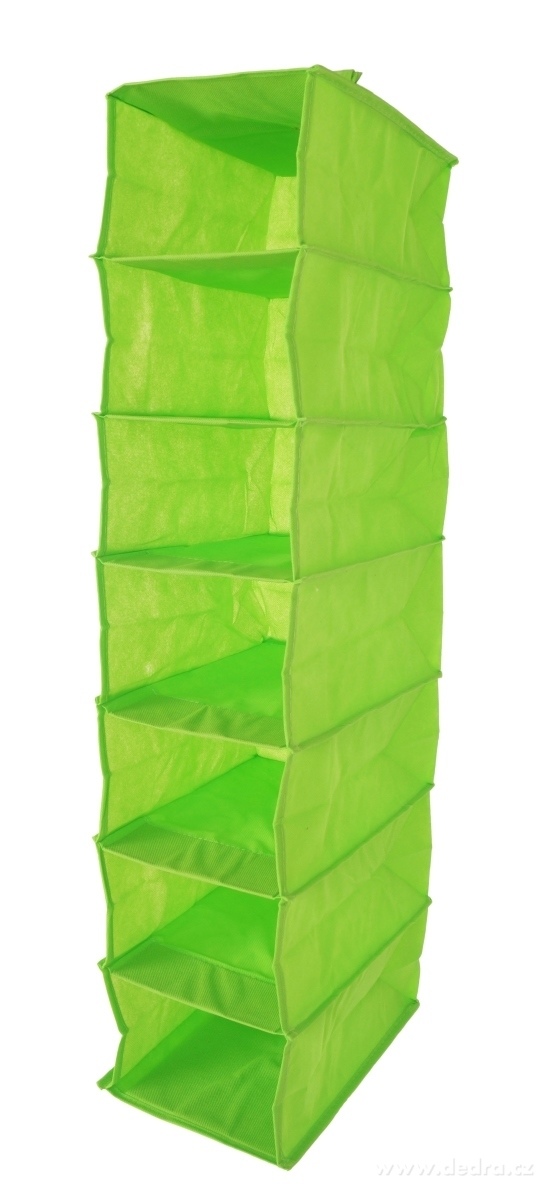 PRAKTIK, Závěsný úložný organizér na oblečení, 7 přihrádek, 80 cm, zelený – náhled 4 | Grand Móda