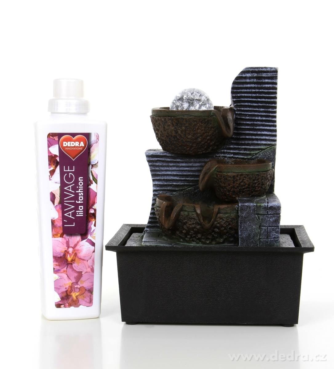 ZEN, 26 cm pokojová fontána s koulející se koulí & LED osvětlením, kaskádový design – náhled 6 | Grand Móda