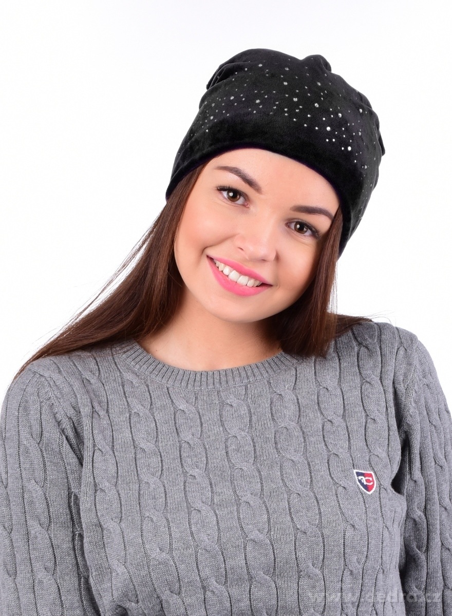 GLITTER čepice s kamínkovou aplikací – náhled 3 | Grand Móda