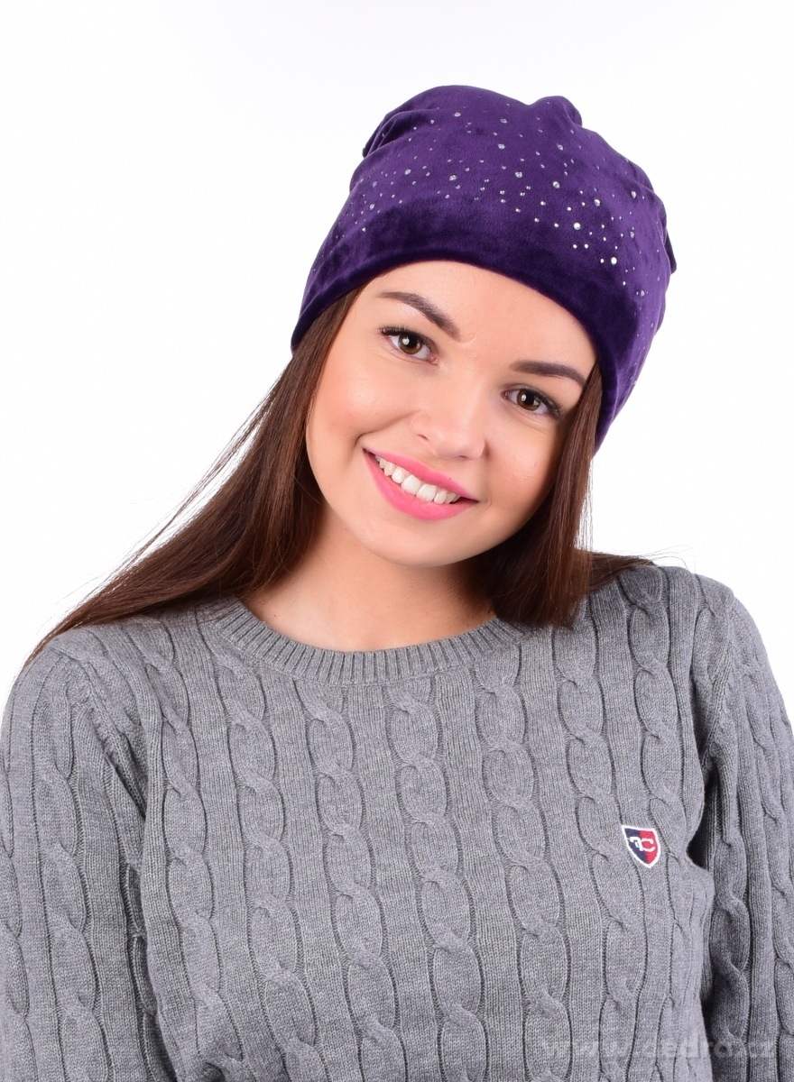 GLLITER čepice s kamínky – náhled 3 | Grand Móda