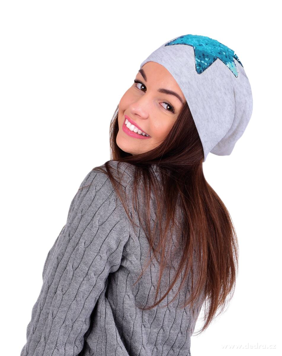 STAR 2v1 čepice s dvoubarevnou pajetkovou hvězdou – náhled 3 | Grand Móda