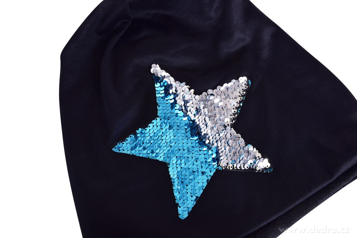 STAR 2v1 čepice s dvoubarevnou pajetkovou hvězdou – náhled 2 | Grand Móda