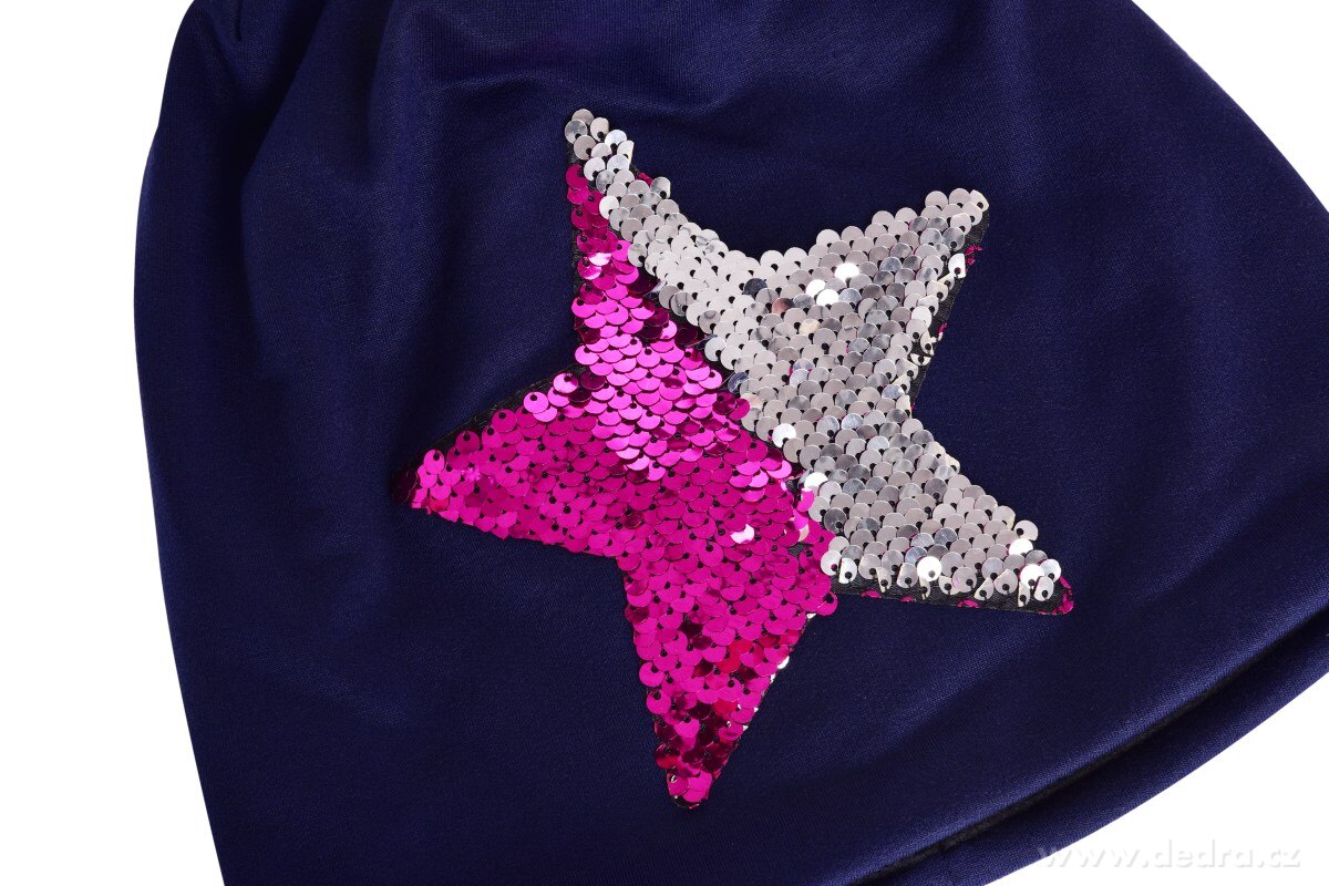 STAR 2v1 čepice s dvoubarevnou pajetkovou hvězdou – náhled 2 | Grand Móda