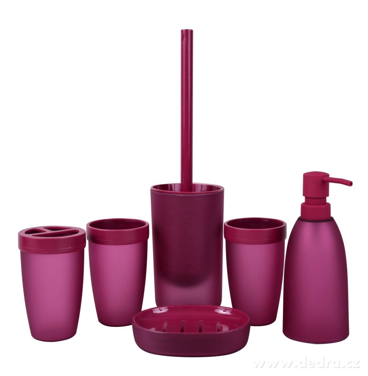 6 dílný koupelnový set, bordó | Sady doplňků | Grand Móda