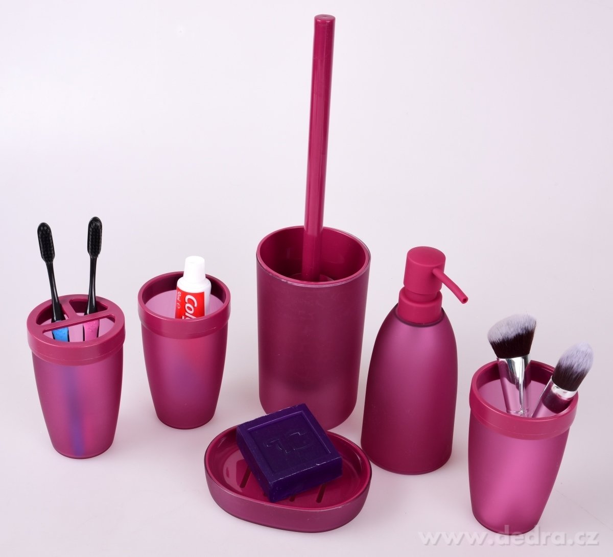 6 dílný koupelnový set, bordó – náhled 2 | Grand Móda