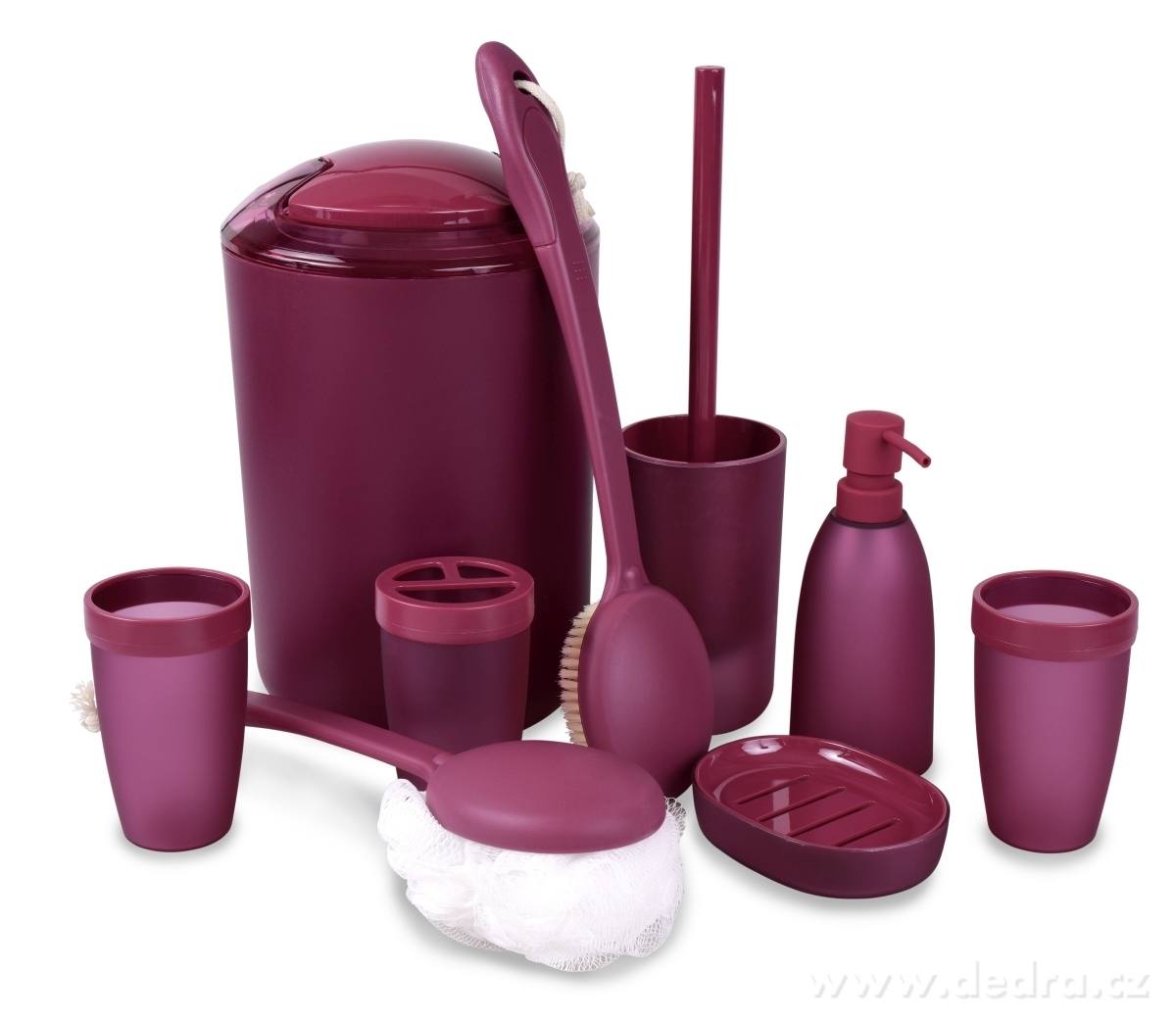 6 dílný koupelnový set, bordó – náhled 3 | Grand Móda
