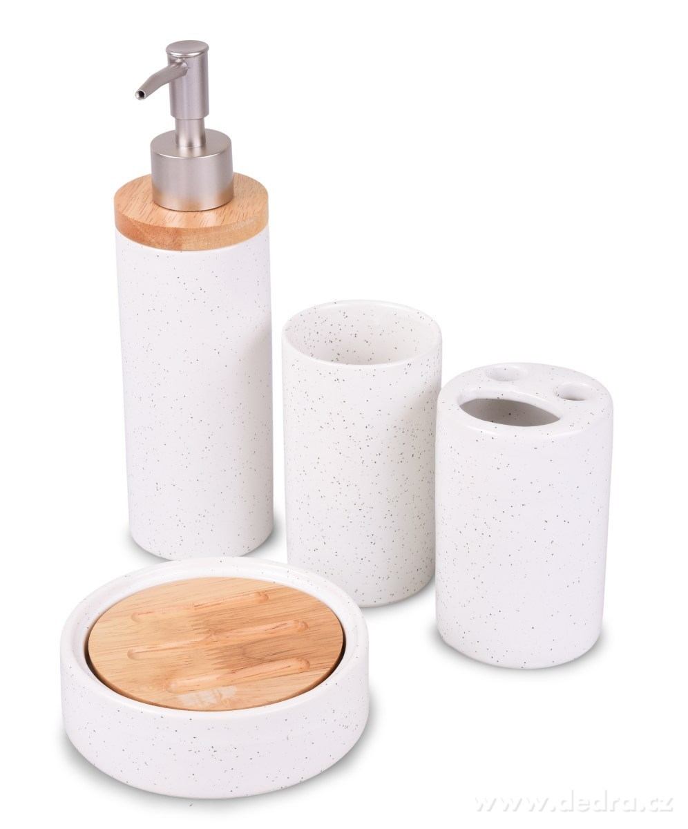 4 dílná keramická souprava s bambusem do koupelny GoEco® | GoEco® udržitelnŻ domov | Grand Móda
