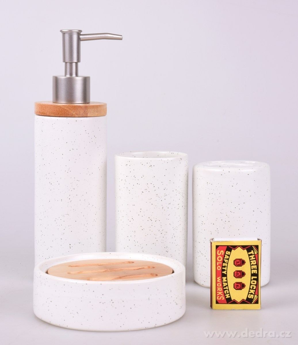 4 dílná keramická souprava s bambusem do koupelny GoEco® – náhled 4 | Grand Móda