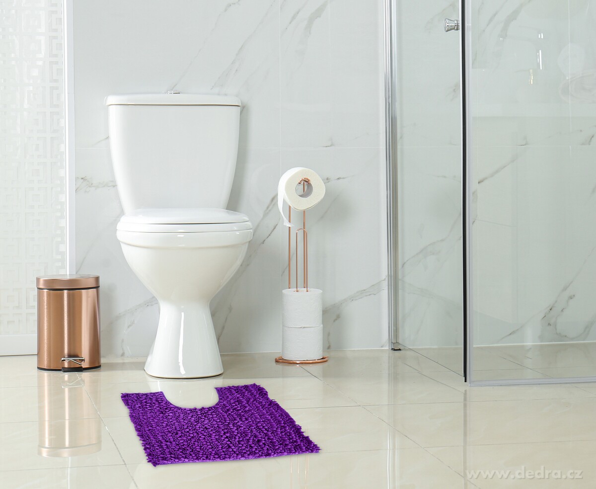 SASANKA®, WC předložka, 50 × 45 cm, jemné 3D mikrovlákno, protiskluzová úprava, tmavě fialová – náhled 3 | Grand Móda