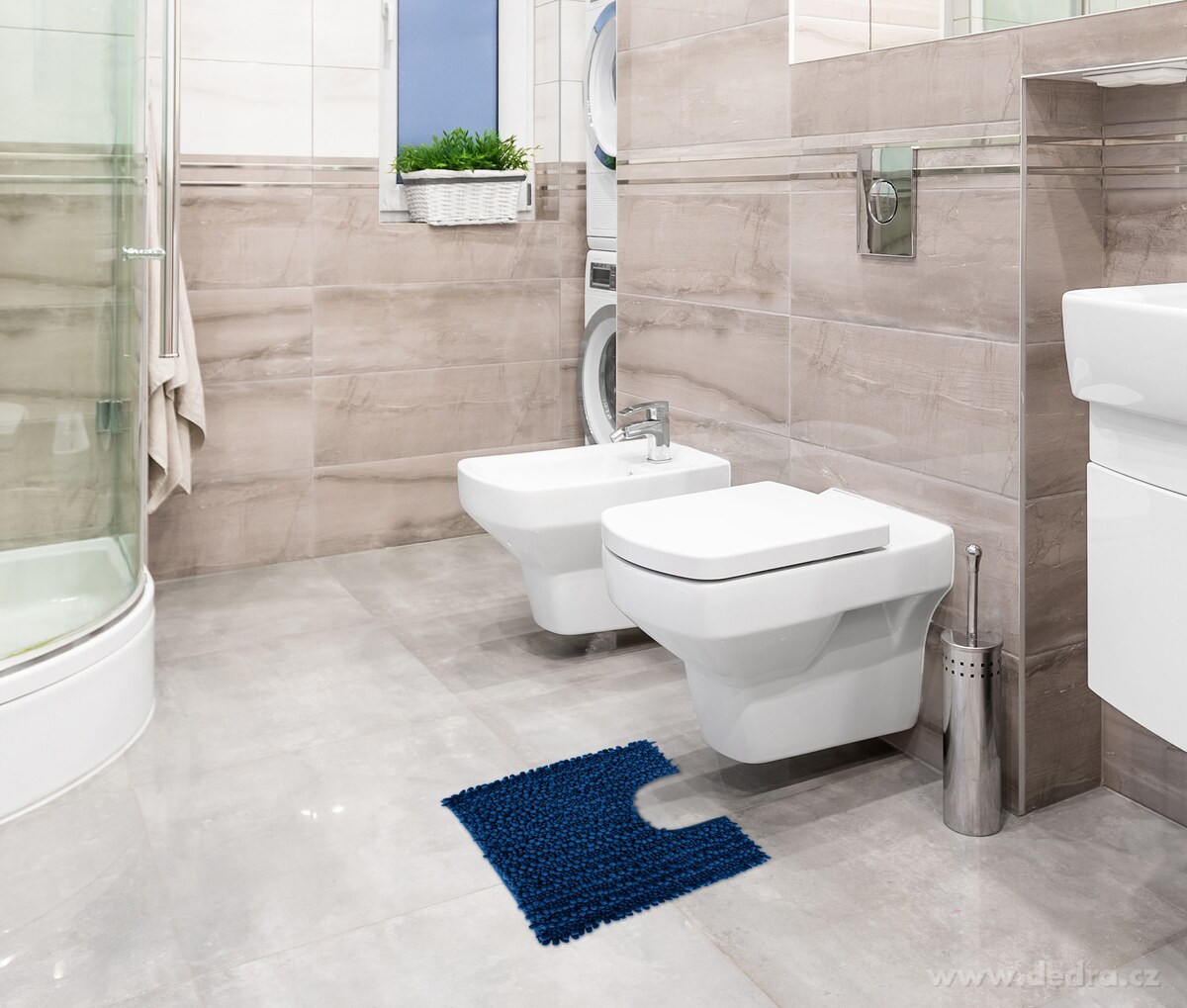 SASANKA®, WC předložka, 50 × 45 cm, jemné 3D mikrovlákno, protiskluzová úprava, petrolejová – náhled 3 | Grand Móda