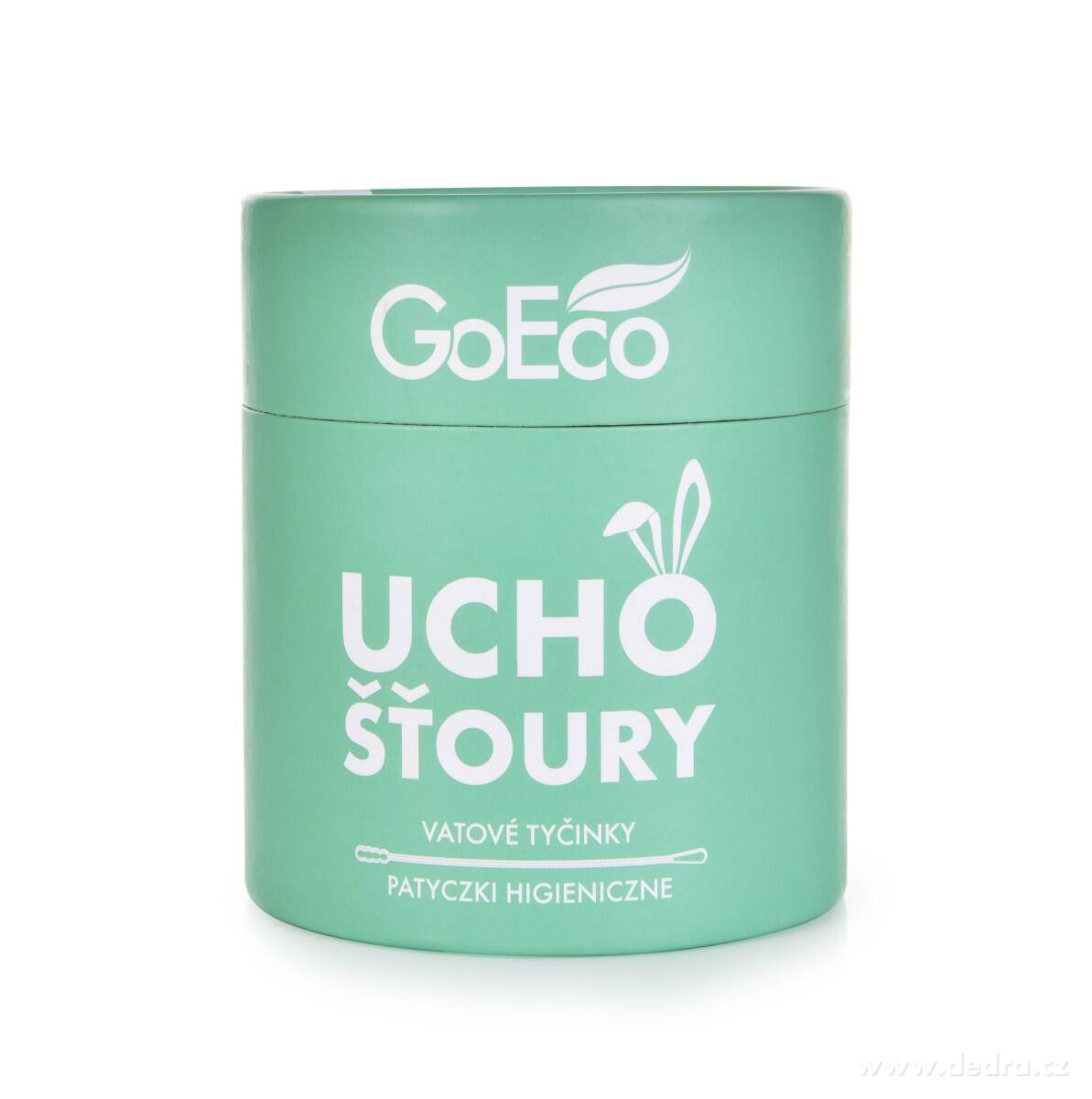 UCHOŠŤOURY, ekologické vatové tyčinky, 200 ks, karton + 100% bavlna, zelené – náhled 2 | Grand Móda