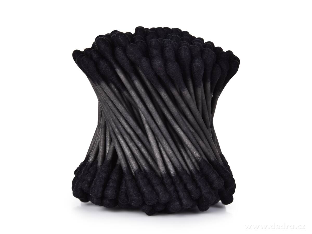 ČERNÉ ekologické uchošťoury, 150 ks, z recyklovaného kartonu & 100% bavlny, GoEco® – náhled 2 | Grand Móda