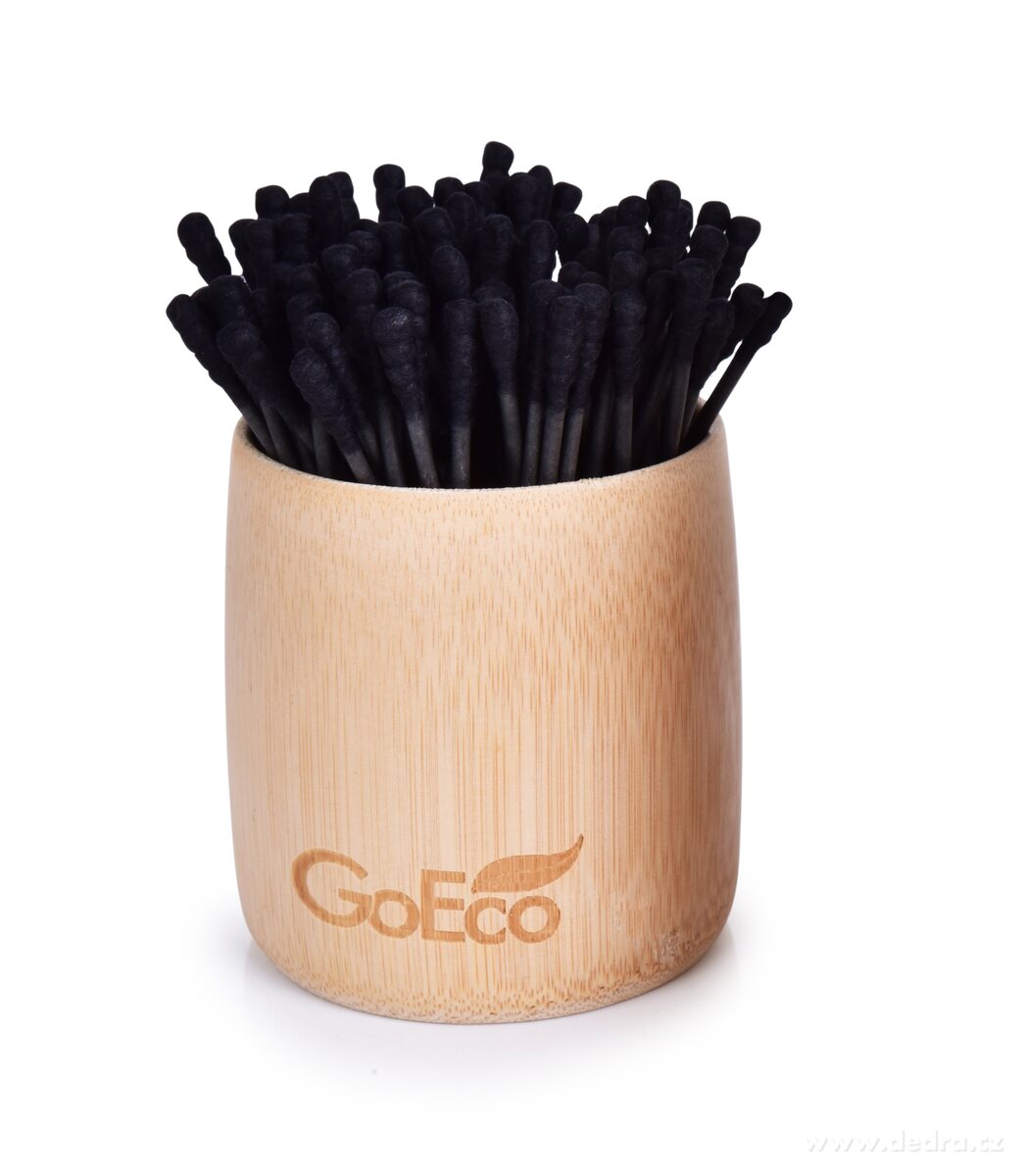 ČERNÉ ekologické uchošťoury, 150 ks, z recyklovaného kartonu & 100% bavlny, GoEco® – náhled 6 | Grand Móda