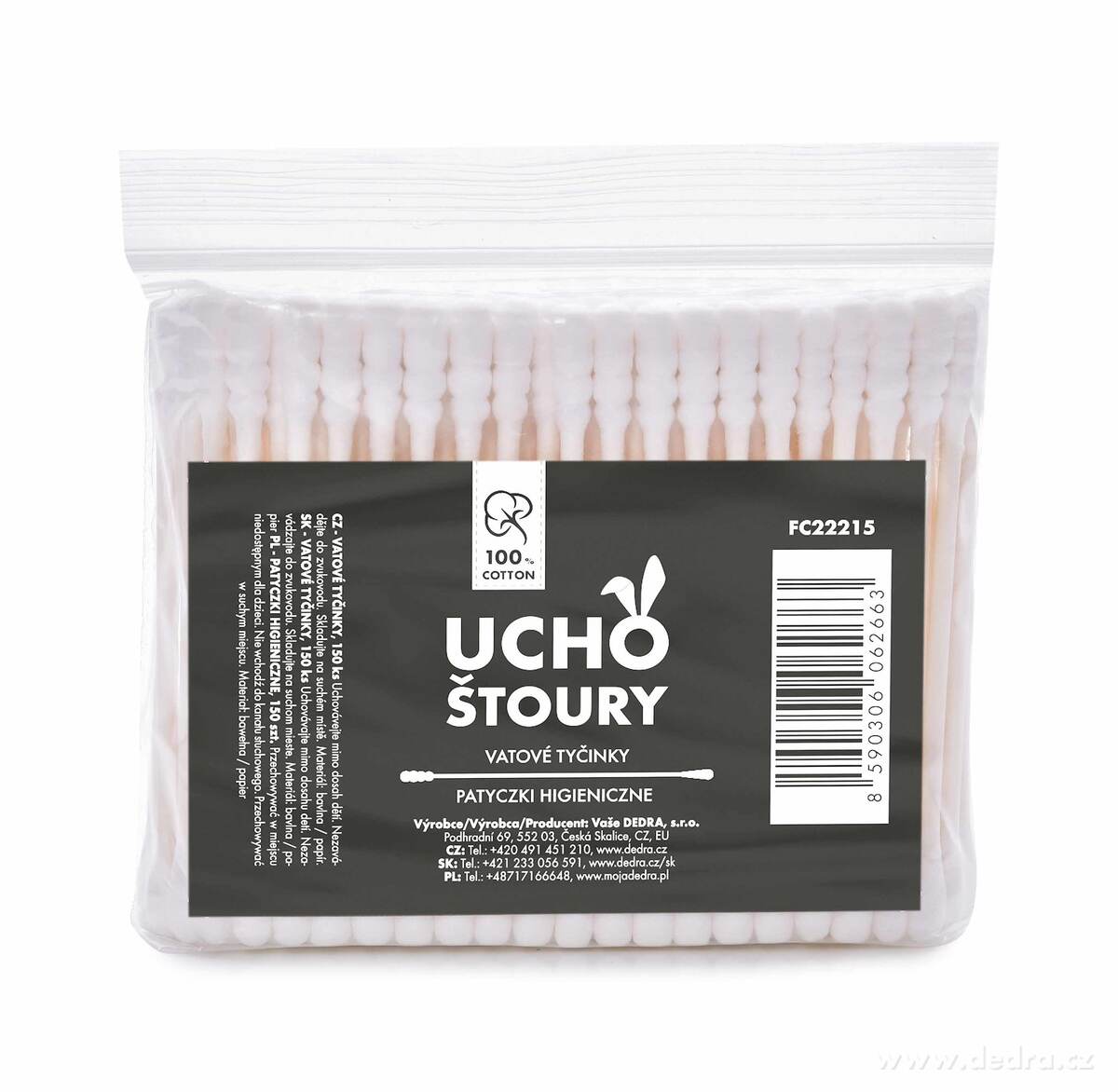 Náhradní balení ekologické uchošťoury 150 ks, z recyklovaného kartonu & 100% BAVLNY – náhled 2 | Grand Móda