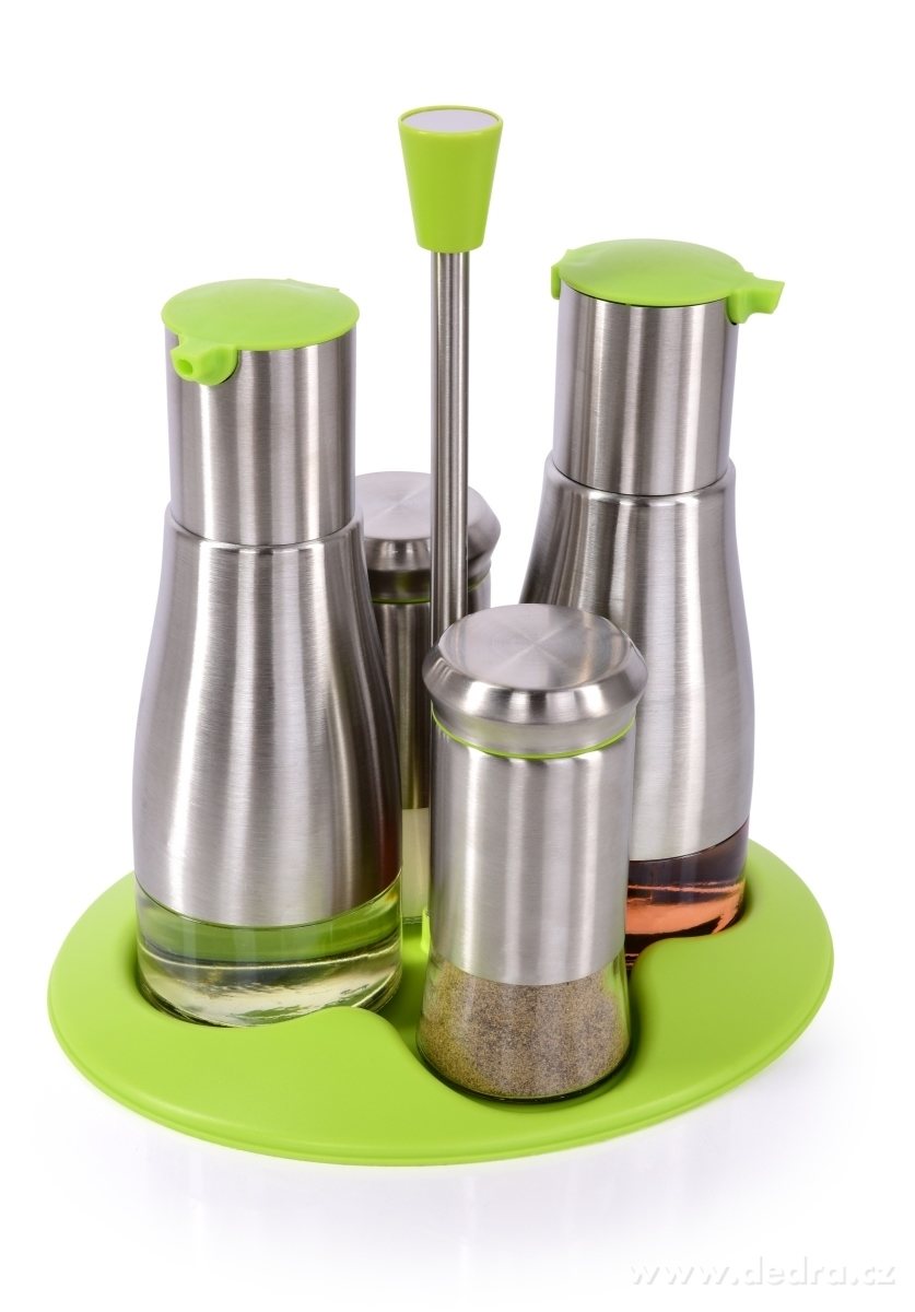 5 ks SADA na sůl, pepř, olej a ocet, černá | Náčiní | Grand Móda
