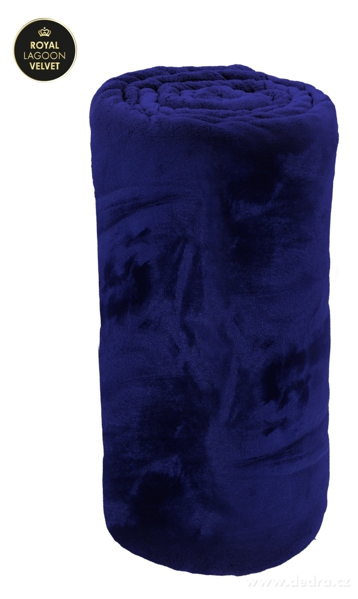 XXL ROYAL LAGOON VELVET PŘEHOZ královsky modrý