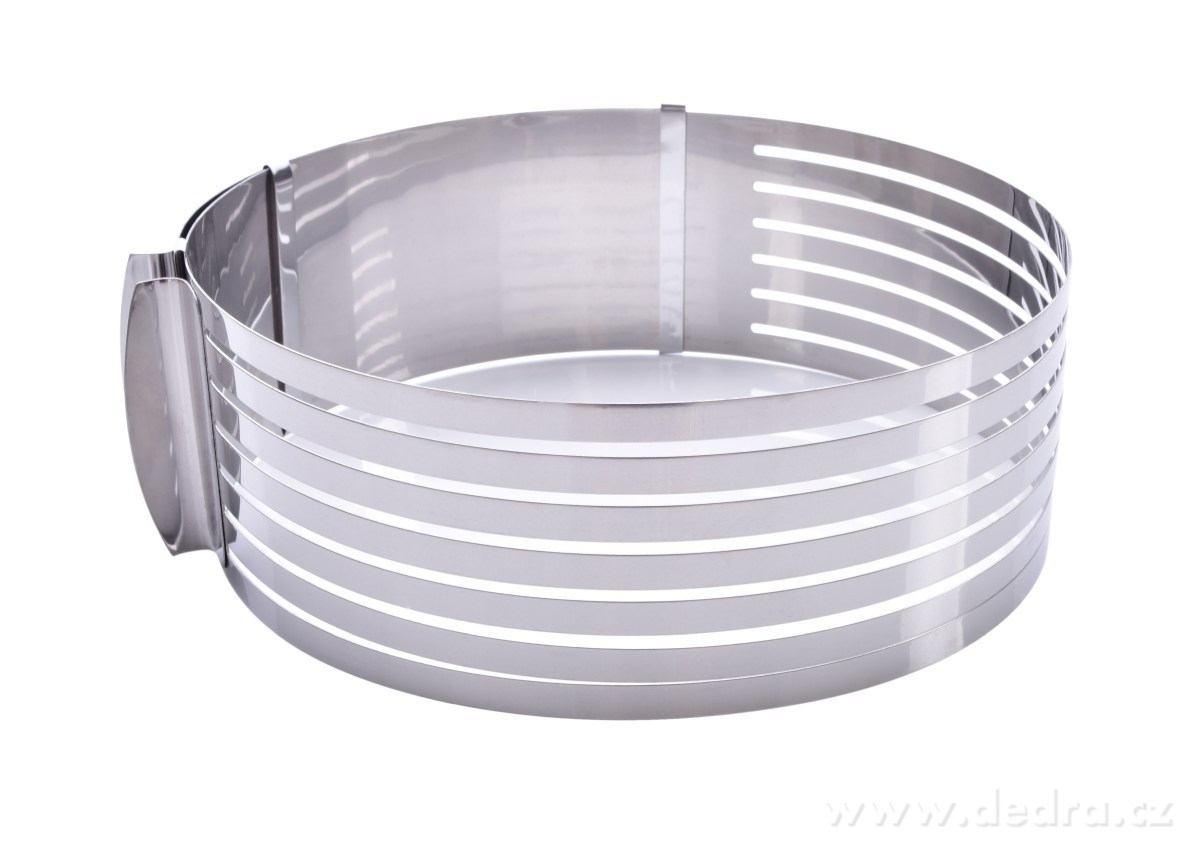 DORTOKRÁJEČ, nastavitelný nerezový prsten na krájení dortového korpusu na pláty, 20–29 cm | Zdobení a cukrářské pomůcky | Grand Móda