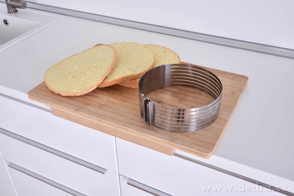 DORTOKRÁJEČ, nastavitelný nerezový prsten na krájení dortového korpusu na pláty, 20–29 cm – náhled 6 | Grand Móda