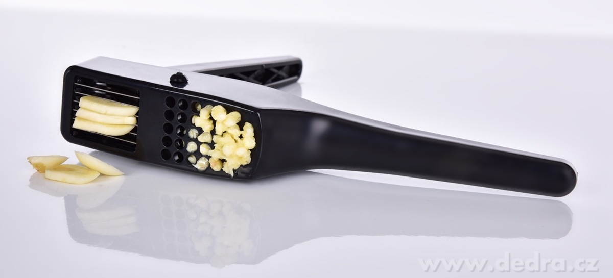 ČESNEKÁTOR 2v1, lis a plátkovač na česnek, s čisticí tyčinkou – náhled 6 | Grand Móda