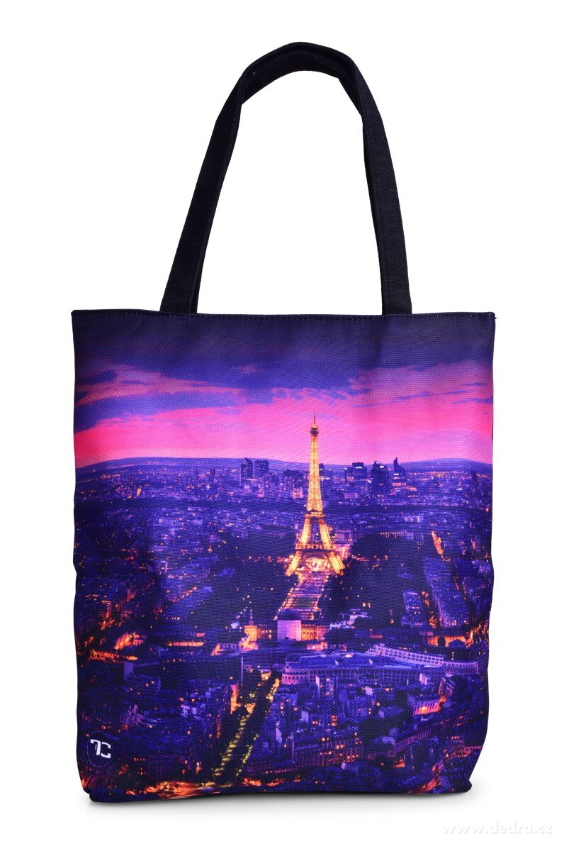 Textilní kabelka/taška FC ELEGANT NIGHT PARIS, s uzavíráním na zip