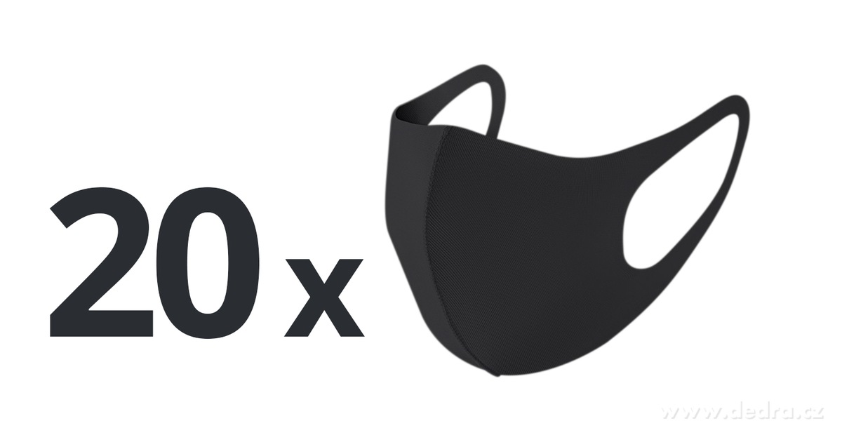 20 ks GUARD, obličejová rouška, pratelná z jemného neopren textilu | Praktické potřeby | Grand Móda